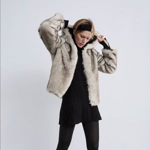 Zara faux fur coat